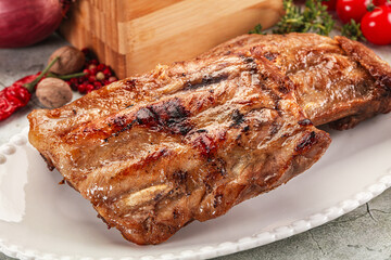 Grilled pork ribs with spices