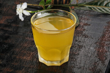 Homemade Kombucha drink in the glass