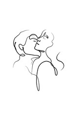 Couple Love Line Art