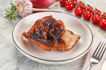 Roasted pork knuckle with bone