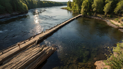 Fototapeta premium mountain river in the forest
