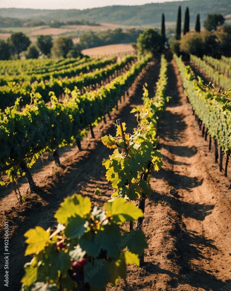 Poster vineyard in the summer season backgroundvertical background vertical shot