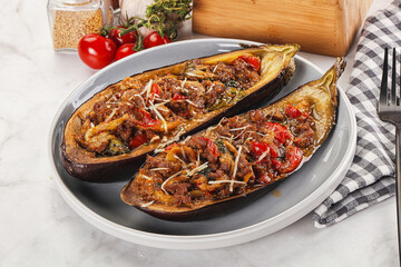 Baked eggplant with minced meat