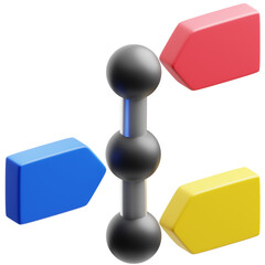 Timeline Chart Icon 3D Illustration. Infographic Theme.