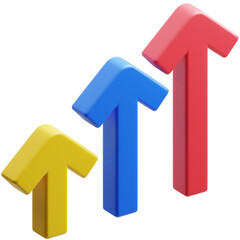 Arrow Up Icon 3D Illustration. Infographic Theme.