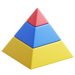 Pyramid Chart Icon 3D Illustration. Infographic Theme.