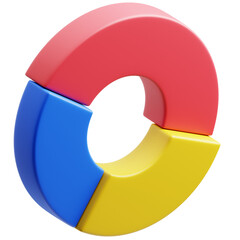 Pie Chart Icon 3D Illustration. Infographic Theme.