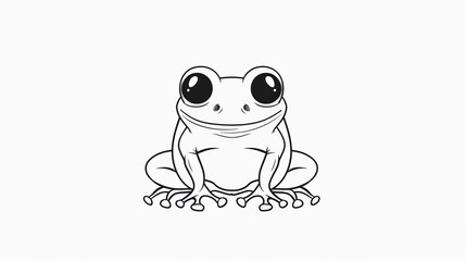 Obraz premium A Simple Line Drawing of a Smiling Frog with Big Eyes