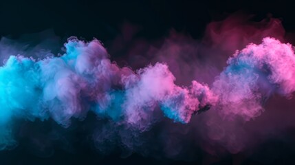 Fototapeta premium Pink party fog. Isolated blue, teal, purple , aqua smoke cloud or think cloud. 3D special effects fog clouds graphic 