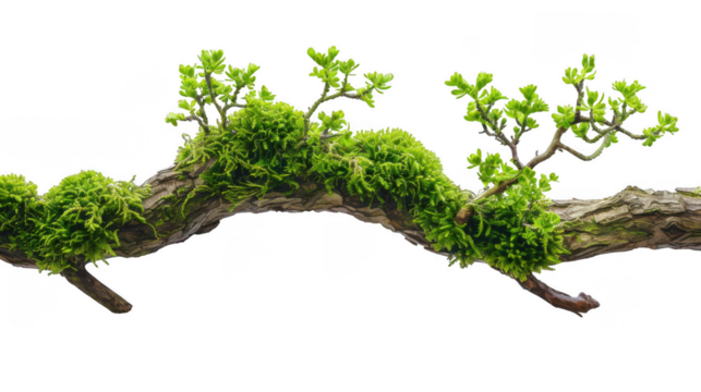 A weathered branch, cloaked in vibrant green moss, symbolizes resilience, growth, and the enduring beauty of nature. It's a testament to the power of life in the face of adversity
