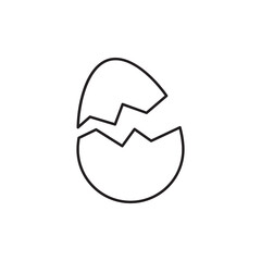 Cracked egg icon design, isolated on white background, vector illustration