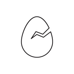 Cracked egg icon design, isolated on white background, vector illustration