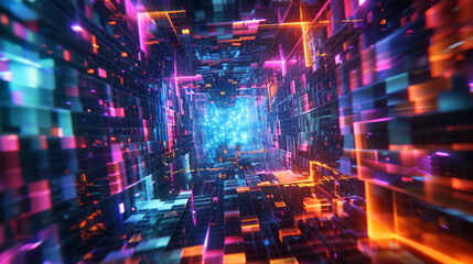 Fototapeta premium “Innovative Abstract Cube Tunnel”
