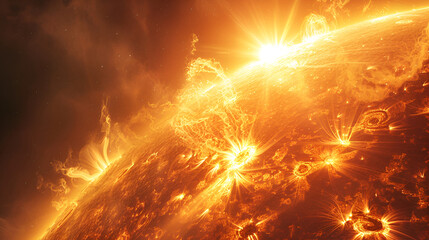 photo illustration of the view planet sun from space