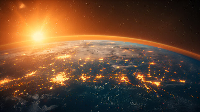 photo illustration of the view planet sun from space