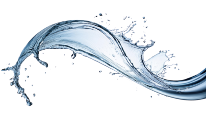 A dynamic splash of water captured in motion, showcasing the beauty and fluidity of liquid in an elegant arc.