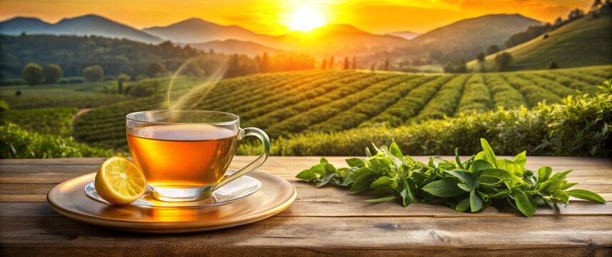 Citrus Herd Houd - Guremer's Rittar Dury, Tea Time, Lemon Tea, Sunset, Landscape, tea plantation