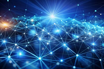 Intricate futuristic network design unfolding in abstract blue digital space, representing modern science and business concept of connection and innovative information exchange.