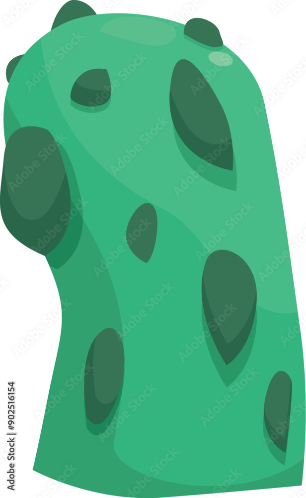 Wall mural large green asteroid is floating in space, its surface pockmarked with dark craters of various sizes