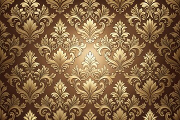 Fototapeta premium Intricate ornate vector damask seamless pattern features elegant luxury texture with 3D elements, subtle shadows, and highlights suitable for wallpapers, backgrounds, and page fills.