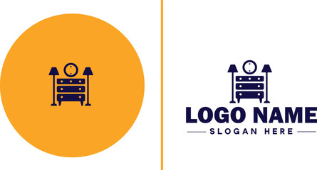 Furniture rental icon Furniture leasing Furniture hire Furniture borrowing flat logo sign symbol editable vector