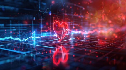 Obraz premium abstract background of medical cardiogram of the heart.