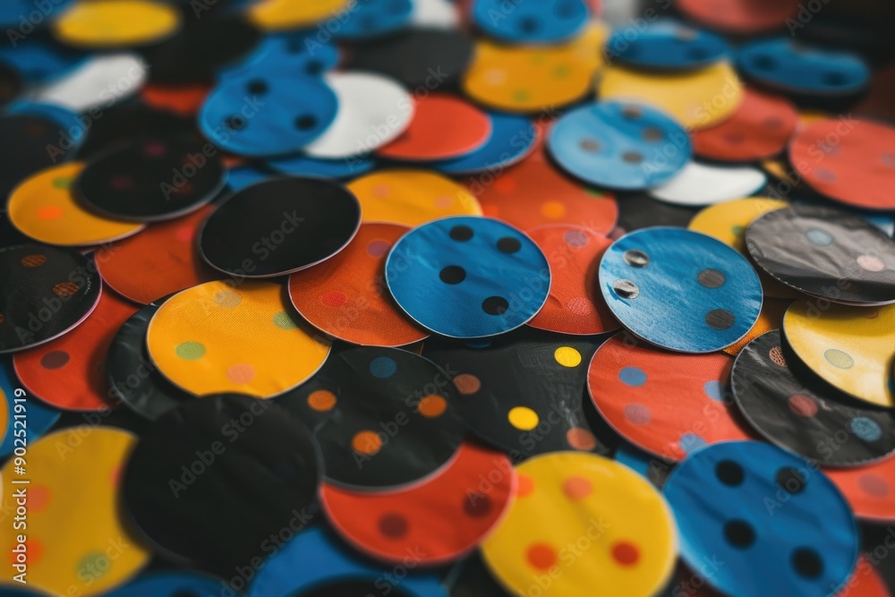 Poster A collection of different buttons captured in close-up