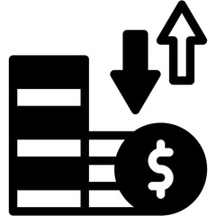 Vector Icon Economic Crisis, Downtrend, Economic Crises, Loss, Down Arrow