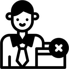 Vector Icon Job Loss, Unemployment, Avatar, Man, Economic Crises
