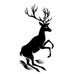 Stylized Black Deer Illustration for a Contemporary Logo Concept