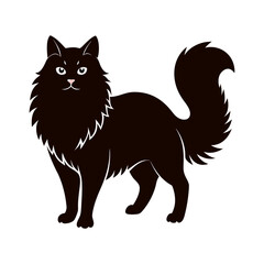 Fototapeta premium Persian Cat silhouettes and icons. black flat color simple elegant Persian Cat animal vector and illustration.