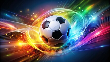 Soccer Ball in a Rainbow of Light, soccer, football, sports, abstract
