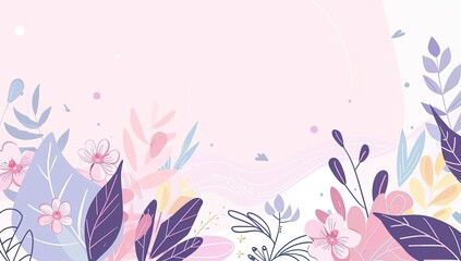 Colorful Floral Illustration in Pastel Tones