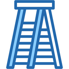 Vector Icon Ladder, Construction Tools, Carpentry Tools, Step Ladder, Equipment