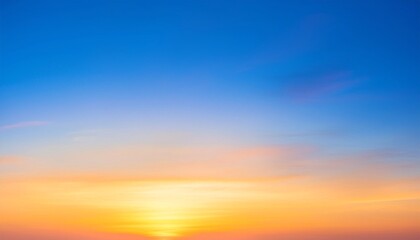Peaceful sky, fantasy vibrant panoramic sunset sky, gradient rich colors