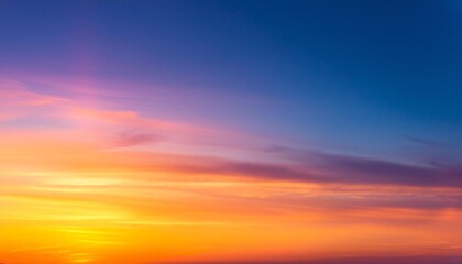 Gradient sky, fantasy vibrant panoramic sunset sky, gradient rich colors