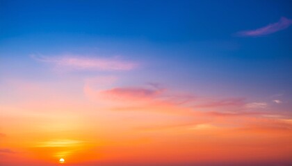 Vibrant sunset, fantasy vibrant panoramic sunset sky, gradient rich colors