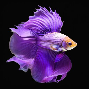 purple exotic fish on isolated background