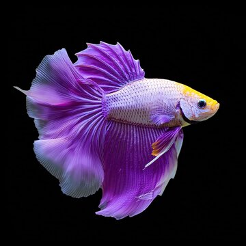 purple exotic fish on isolated background