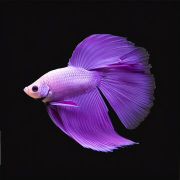 purple exotic fish on isolated background