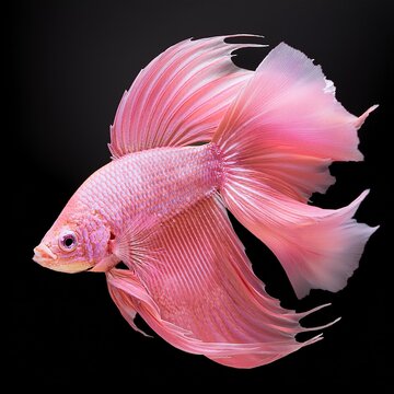 pink exotic fish on isolated background