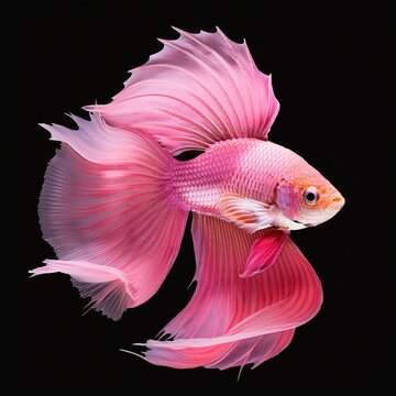 pink exotic fish on isolated background