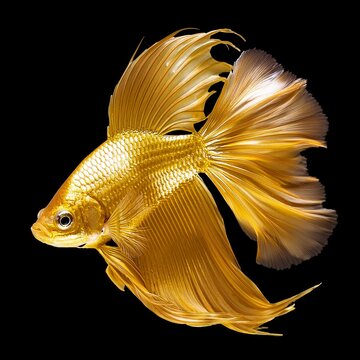 orange exotic fish on isolated background