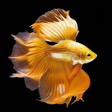 orange exotic fish on isolated background