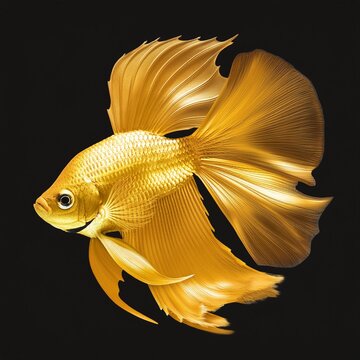 orange exotic fish on isolated background