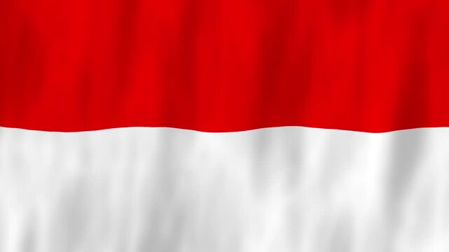 Indonesia flag country animation 3D symbol design waving in wind movement national patriotism world culture emblem banner Southeast Asia red white