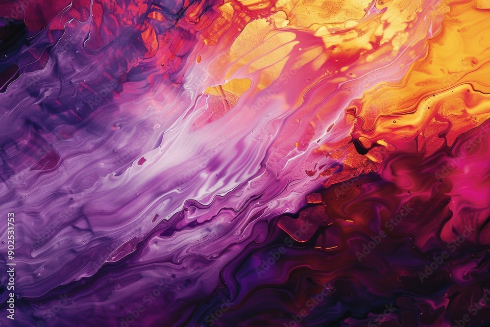 Poster a detailed shot of an art piece featuring vibrant colors, ideal for use in design or editorial conte