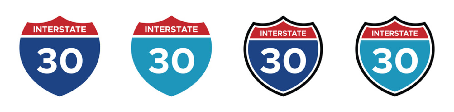 Interstate 30 highway vector signs