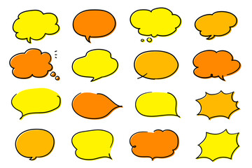 カラフルな吹き出し_太線_イエロートーン