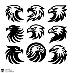 eagle logo black and white vector clip art silhouette graphic design